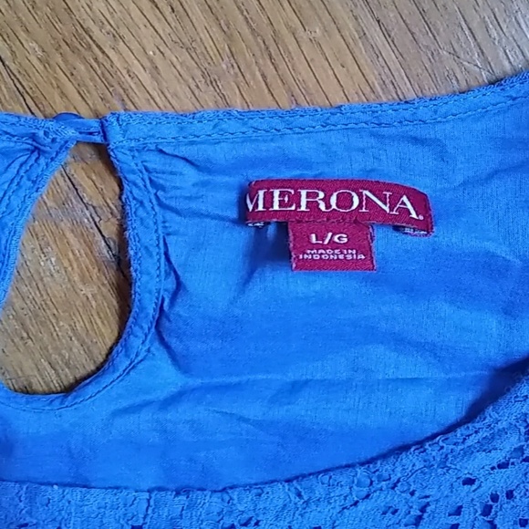 Blue Merona Lace Blouse - Picture 3 of 4